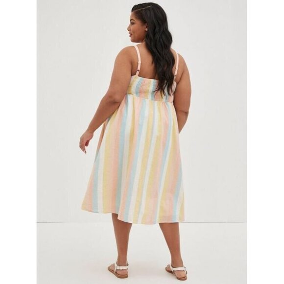 Torrid Midi‎ Linen Button-Front Dress Size 2X/18-20 - Picture 3 of 9